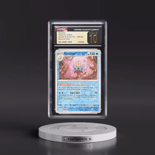 2023 Scarlet & Violet 151 - MEW EN #139/165 Omastar - Reverse Holo (CGC 10 PRISTINE)