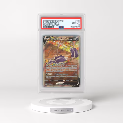 2022 Pokémon Sword & Shield Silver Tempest #181 Skuntank V - Holo Full Art (PSA 10 GEM MINT)