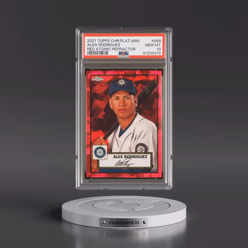 2021 Topps Chrome Platinum Anniversary #689 Alex Rodriguez - Red Atomic Refractor (PSA 10 GEM MINT)