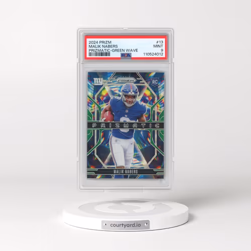 2024 Panini Prizm Prizmatic #13 Malik Nabers - Green Wave (PSA 9 MINT)