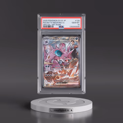 2025 Pokémon SV10-Glory of Team Rocket #126 Team Rocket's Nidoking EX - Holo Special Art Rare (PSA 1