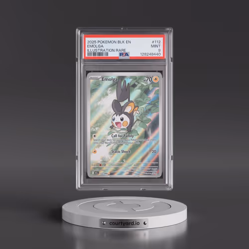 2025 Pokémon Blk EN-Black Bolt #112 Emolga - Illustration Rare (PSA 9 MINT)