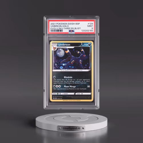 2021 Pokémon Swsh Black Star Promo #129 Umbreon - Holo Evolving Skies Three Pack Blisters (PSA 9 MIN