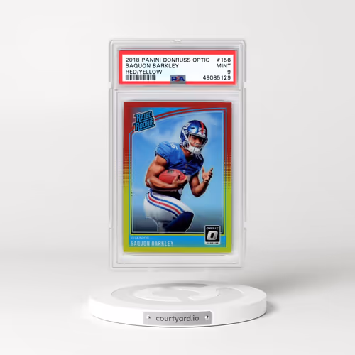 2018 Panini Donruss Optic #156 Saquon Barkley - Red/Yellow (PSA 9 MINT)