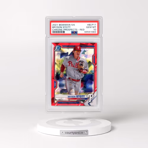 2021 Bowman Sapphire Edition Chrome Prospects #BCP17 Bryson Stott - Red (PSA 10 GEM MINT)