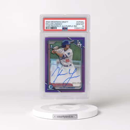 2024 Bowman Draft Chrome Prospect Autographs #CPAKL Kellon Lindsey - Purple Refractor (PSA 10 GEM MI