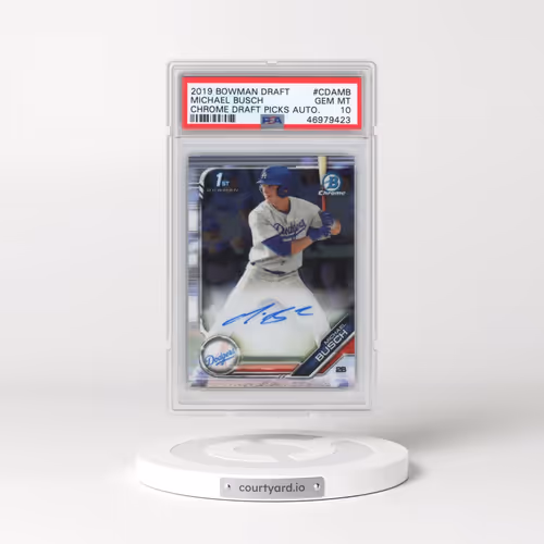 2019 Bowman Draft Chrome Draft Picks Autograph #CDAMB Michael Busch (PSA 10 GEM MINT)