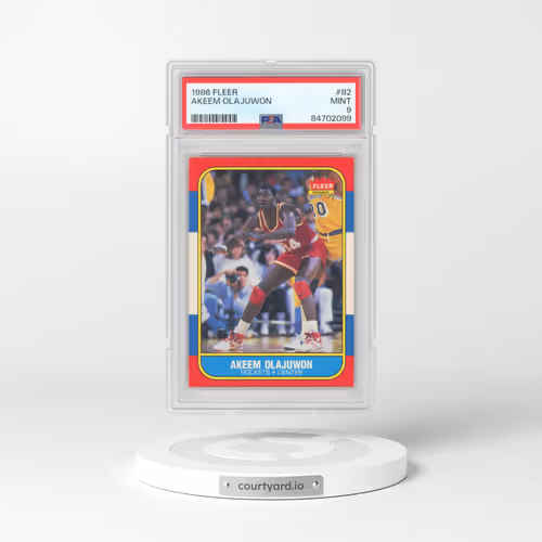 1986 Fleer #82 Akeem Olajuwon (PSA 9 MINT)