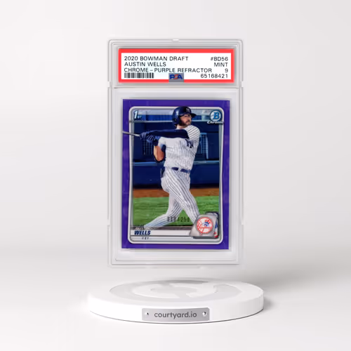 2020 Bowman Draft #BD56 Austin Wells - Chrome-Purple Refractor (PSA 9 MINT)