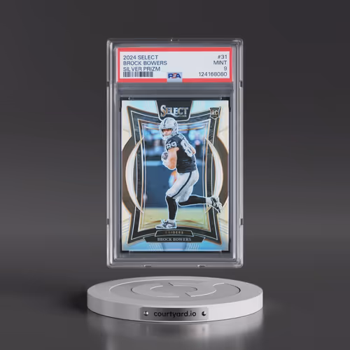 2024 Panini Select #31 Brock Bowers - Silver Prizm (PSA 9 MINT)