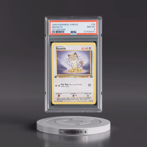 1999 Pokémon Jungle #56 Meowth - 1st Edition (PSA 8 NM-MT)