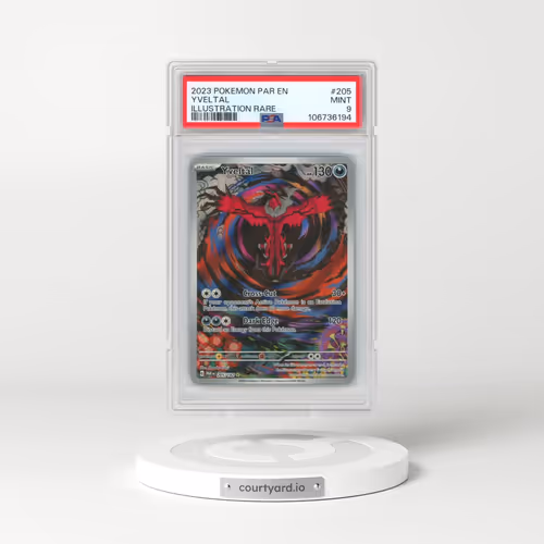 2023 Pokémon Par EN-Paradox Rift #205 Yveltal - Illustration Rare (PSA 9 MINT)
