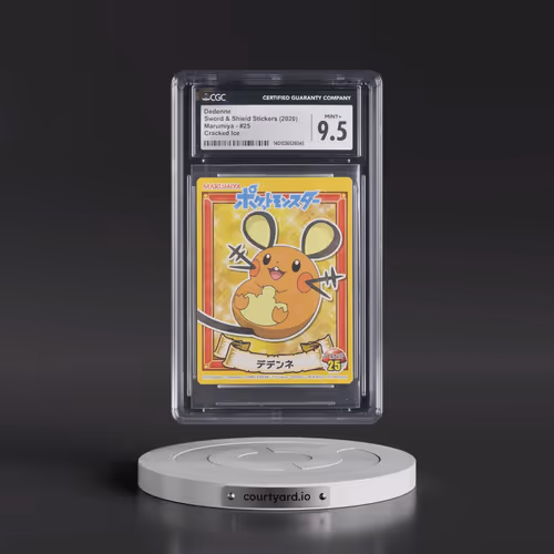 2020 Sword & Shield Stickers (Marumiya Blue Kanji Top) - Japanese #25 Dedenne - Cracked Ice (CGC 9.5
