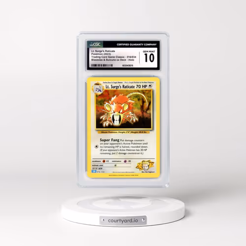 2023 Trading Card Game Classic - CLV, CLC, CLB #016/034 Lt. Surge's Raticate - Blastoise & Suicu