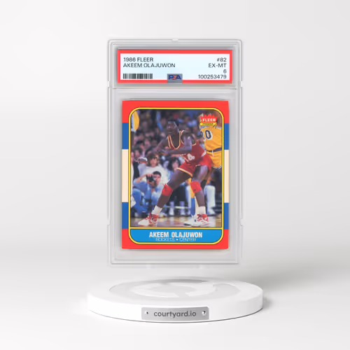 1986 Fleer #82 Akeem Olajuwon (PSA 6 EX-MT)