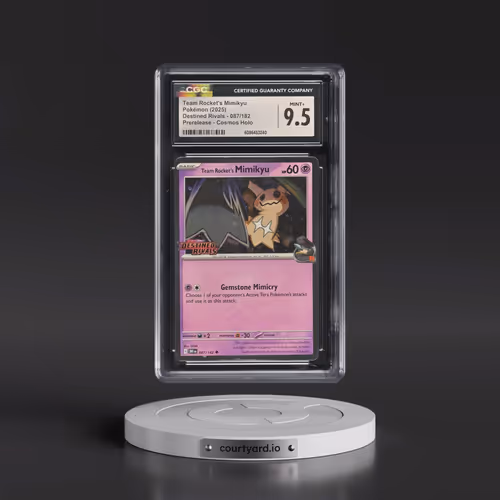 2025 Pokémon Dri EN-Destined Rivals #087 Team Rocket's Mimikyu - Prerelease (CGC 9.5 MINT+)