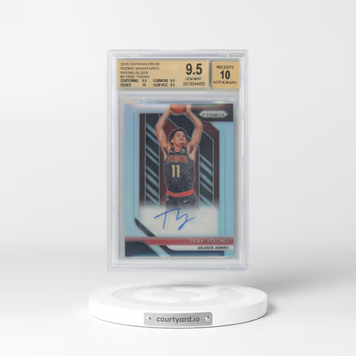 2018 Panini Prizm Rookie Signatures #RSTYG Trae Young - Silver Prizm (BGS 9.5 GEM MINT)