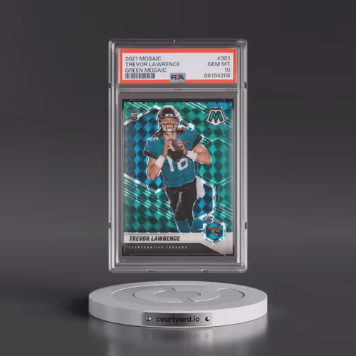 2021 Panini Mosaic #301 Trevor Lawrence - Green Mosaic (PSA 10 GEM MINT)