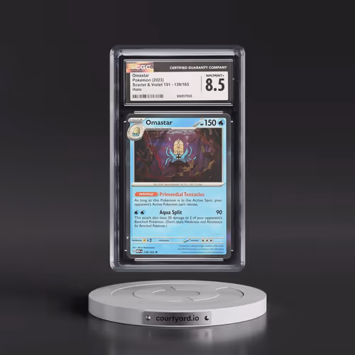 2023 Scarlet & Violet 151 - MEW EN #139/165 Omastar - Holo (CGC 8.5 NM-MT+)