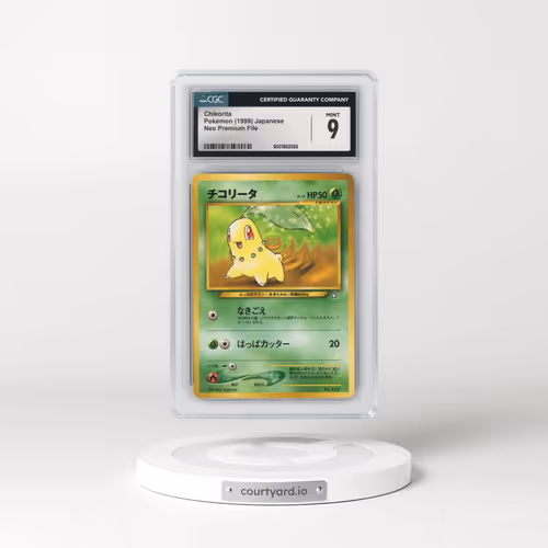 1999 Neo Premium File #152 Chikorita - No Rarity (CGC 9 MINT)