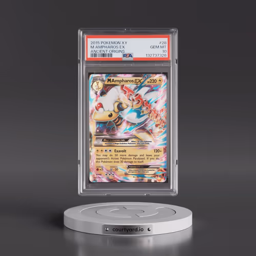 2015 Pokémon XY Ancient Origins #28 M Ampharos EX - Holo (PSA 10 GEM MINT)