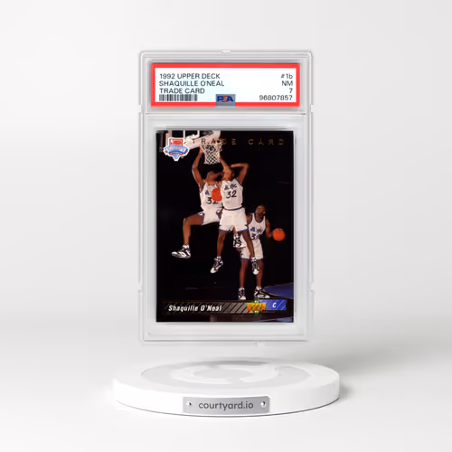 1992 Upper Deck #1b Shaquille O'Neal - Trade Card (PSA 7 NM)