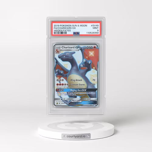 2019 Pokémon Sun & Moon Hidden Fates #SV49 Charizard GX - Holo Full Art (PSA 9 MINT)