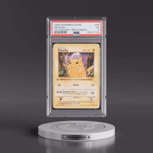 1999 Pokémon Game #58 Pikachu - 1st Edition Red Cheeks (PSA 5 EX)