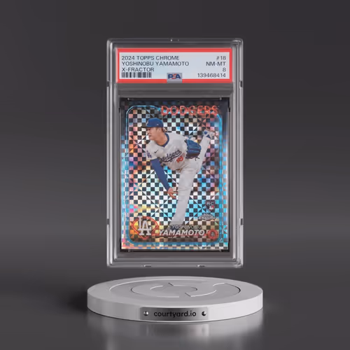 2024 Topps Chrome #18 Yoshinobu Yamamoto - X-Fractor (PSA 8 NM-MT)