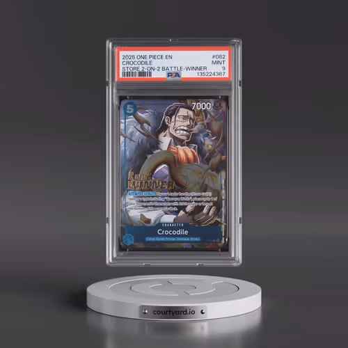 2025 One Piece Promos #082 Crocodile - Store 2-on-2 Battle-Winner (PSA 9 MINT)