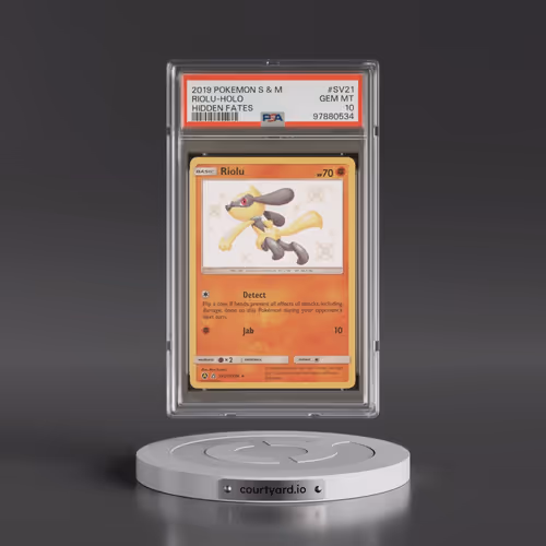 2019 Pokémon Sun & Moon Hidden Fates #SV21 Riolu - Holo (PSA 10 GEM MINT)