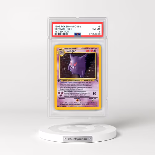 1999 Pokémon Fossil #5 Gengar - 1st Edition Holo (PSA 8 NM-MT)