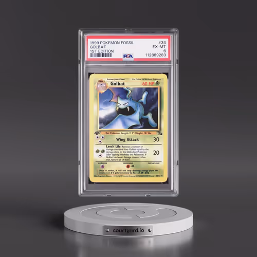 1999 Pokémon Fossil #34 Golbat - 1st Edition (PSA 6 EX-MT)