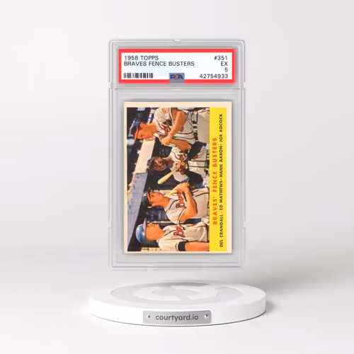 1958 Topps #351 Braves Fence Busters (PSA 5 EX)