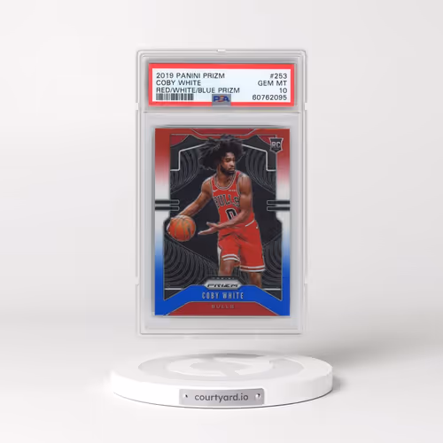 2019 Panini Prizm #253 Coby White - Red/White/Blue Prizm (PSA 10 GEM MINT)