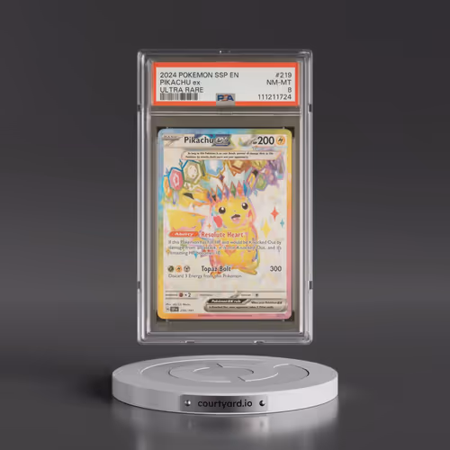 2024 Pokémon Ssp EN-Surging Sparks #219 Pikachu EX - Holo Ultra Rare (PSA 8 NM-MT)