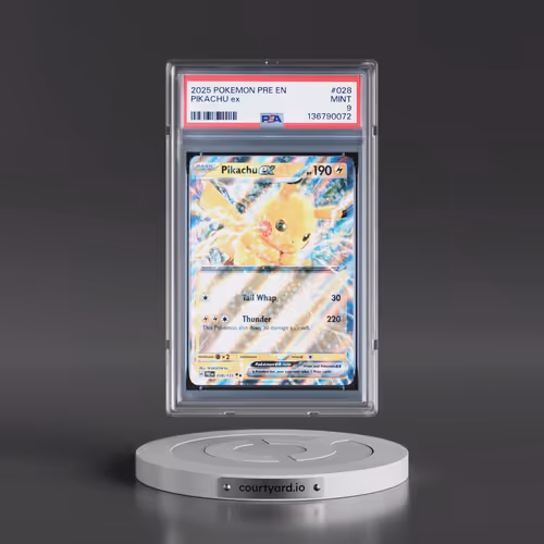 2025 Pokémon Pre EN-Prismatic Evolutions #028 Pikachu EX - Holo (PSA 9 MINT)