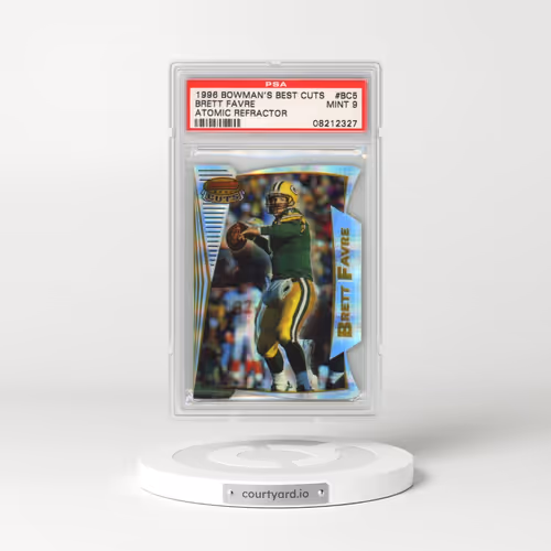 1996 Bowman's Best Best Cut #BC5 Brett Favre - Atomic Refractor (PSA 9 MINT)