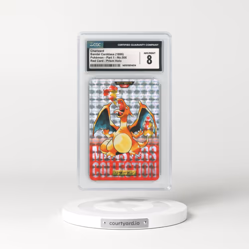 1996 Japanese Bandai Carddass #6 Charizard - Full Art Holo Red Card (CGC 8 NM-MT)
