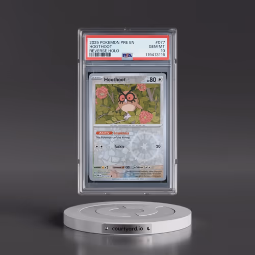 2025 Pokémon Pre EN-Prismatic Evolutions #077 Hoothoot - Reverse Holo (PSA 10 GEM MINT)