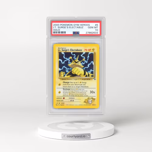 2000 Pokémon Gym Heroes #6 LT. Surge's Electabuzz - Holo (PSA 10 GEM MINT)