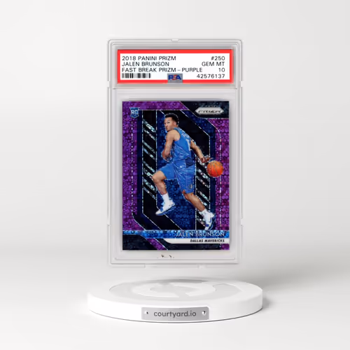 2018 Panini Prizm #250 Jalen Brunson - Fast Break Prizm-Purple (PSA 10 GEM MINT)