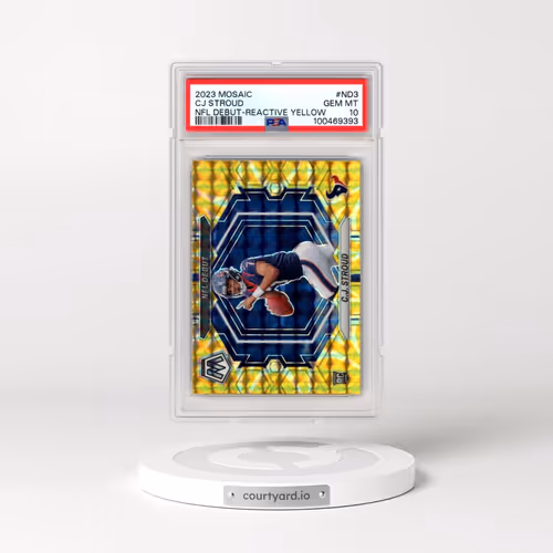 2023 Panini Mosaic NFL Debut #ND3 CJ Stroud - Reactive Yellow (PSA 10 GEM MINT)