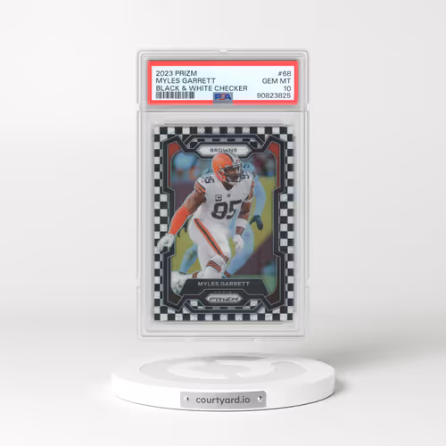 2023 Panini Prizm #68 Myles Garrett - Black & White Checker (PSA 10 GEM MINT)
