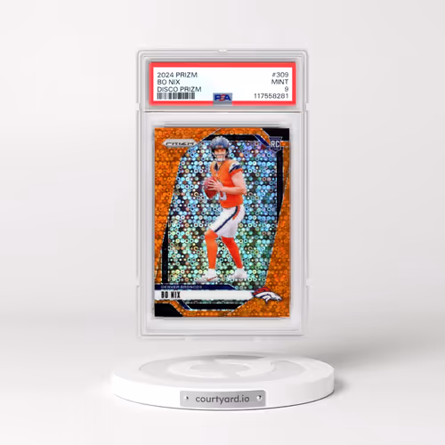 2024 Panini Prizm #309 Bo Nix - Disco Prizm (PSA 9 MINT)