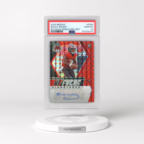 2024 Panini Mosaic in Focus Signatures #IFBIG Bucky Irving - Red (PSA 10 GEM MINT)