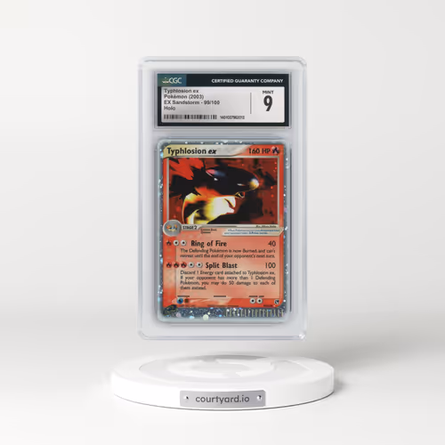 2003 EX Sandstorm (2003 Copyright, w/ "e" Symbol) #99/100 Typhlosion ex - Holo (CGC 9 MINT)