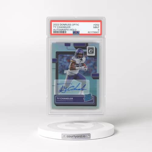 2022 Panini Donruss Optic #282 Ty Chandler - Autograph-Holo (PSA 9 MINT)