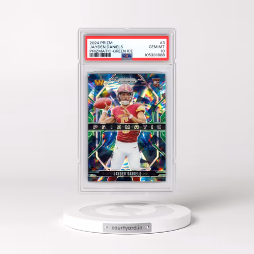 2024 Panini Prizm Prizmatic #3 Jayden Daniels - Green Ice (PSA 10 GEM MINT)