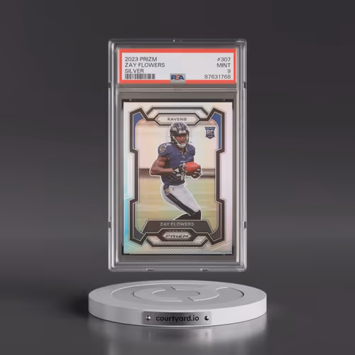 2023 Panini Prizm #307 Zay Flowers - Silver Prizm (PSA 9 MINT)
